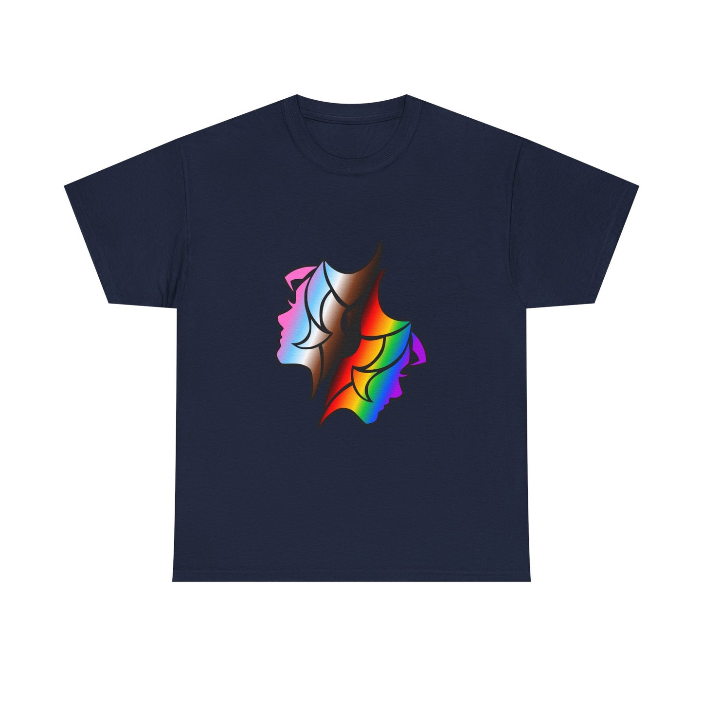Gemini Zodiac Heavy Cotton Tee | Unisex Astrology Shirt, Progress Pride Flag Colors, Image Only