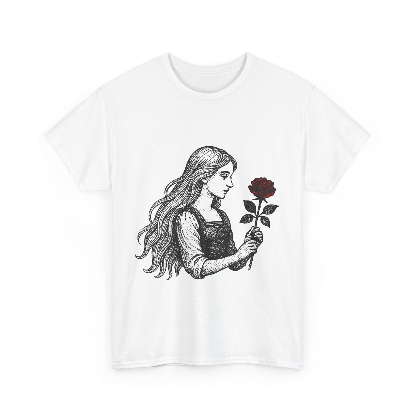 Virgo Zodiac Heavy Cotton Tee | Unisex Astrology Shirt, Gothic Rose Image