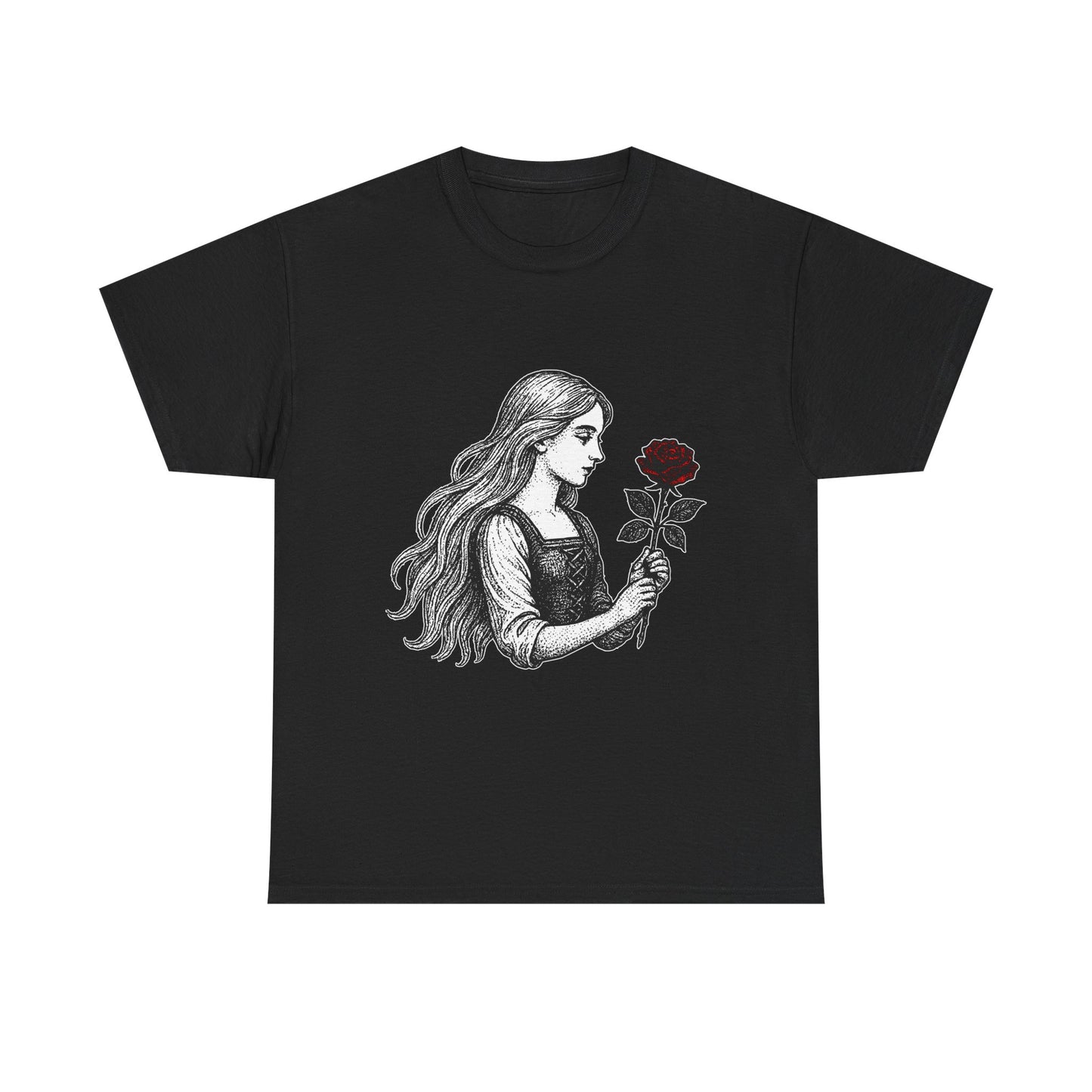 Virgo Zodiac Heavy Cotton Tee | Unisex Astrology Shirt, Gothic Rose Image