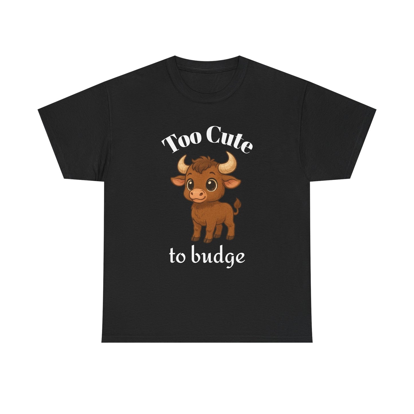 Too Cute to Budge – Taurus Zodiac T-Shirt | Astrology Graphic Tee with Cartoon Bull 🐂