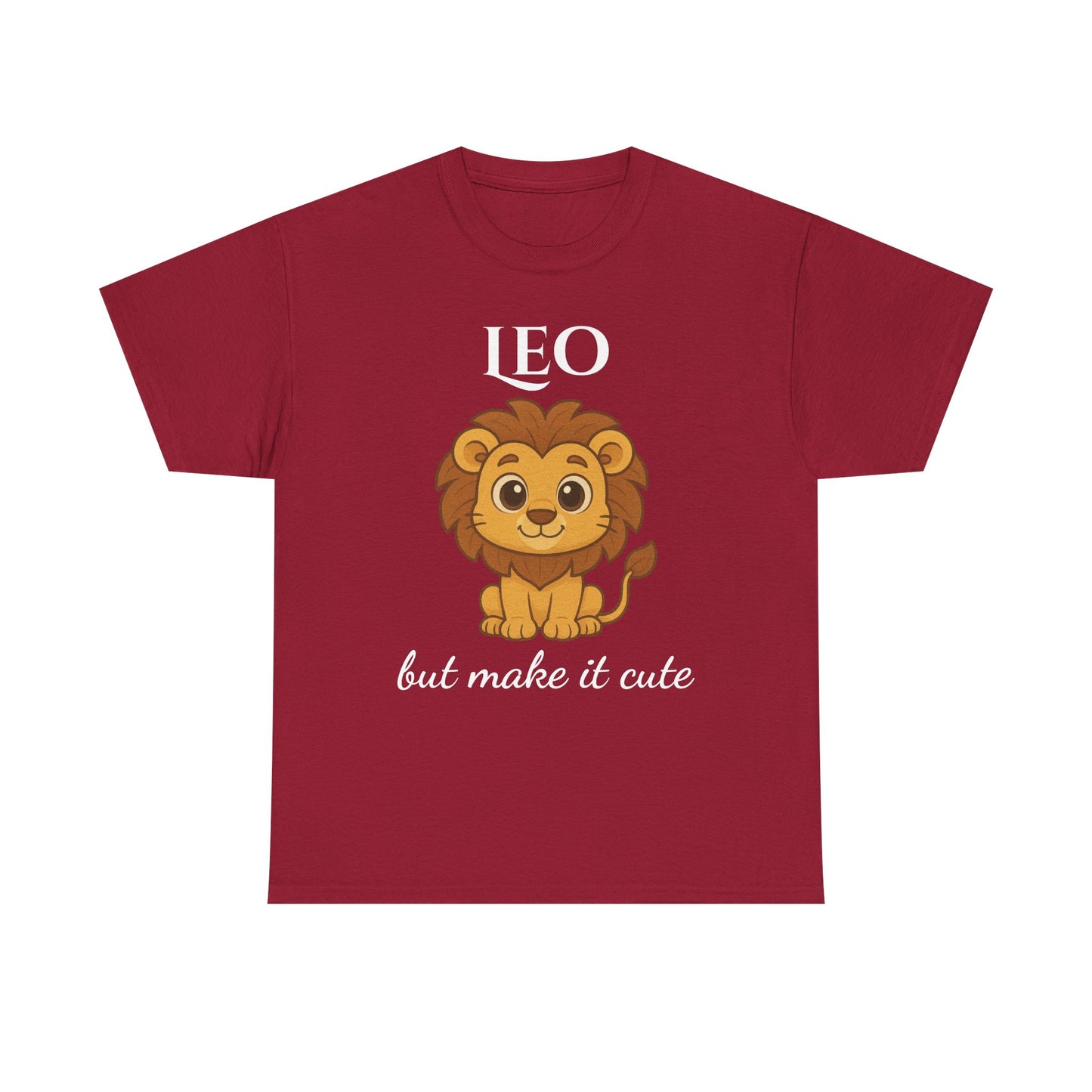 Leo but Make It Cute – Adorable Zodiac T-Shirt | Astrology Graphic Tee with Cartoon Lion