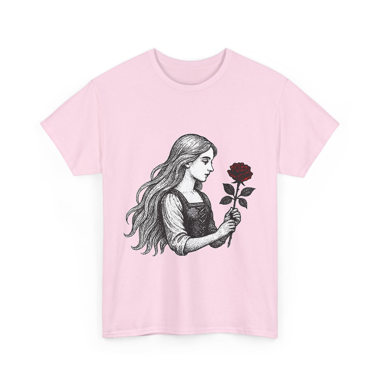 Virgo Zodiac Heavy Cotton Tee | Unisex Astrology Shirt, Gothic Rose Image
