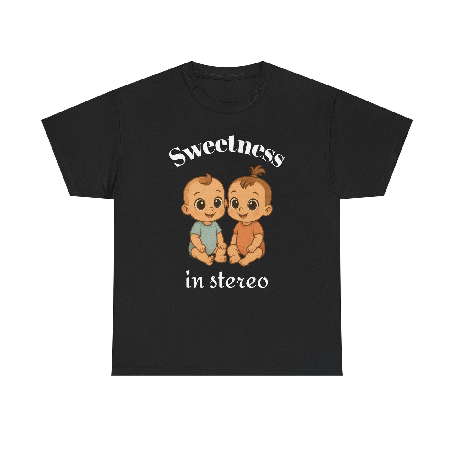👯 Sweetness in Stereo – Adorable Gemini Zodiac T-Shirt | Astrology Graphic Tee with Cartoon Twins