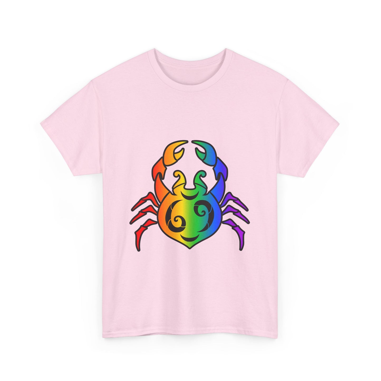 Cancer Zodiac Heavy Cotton Tee | Unisex Astrology Shirt, Classic Rainbow, Image Only