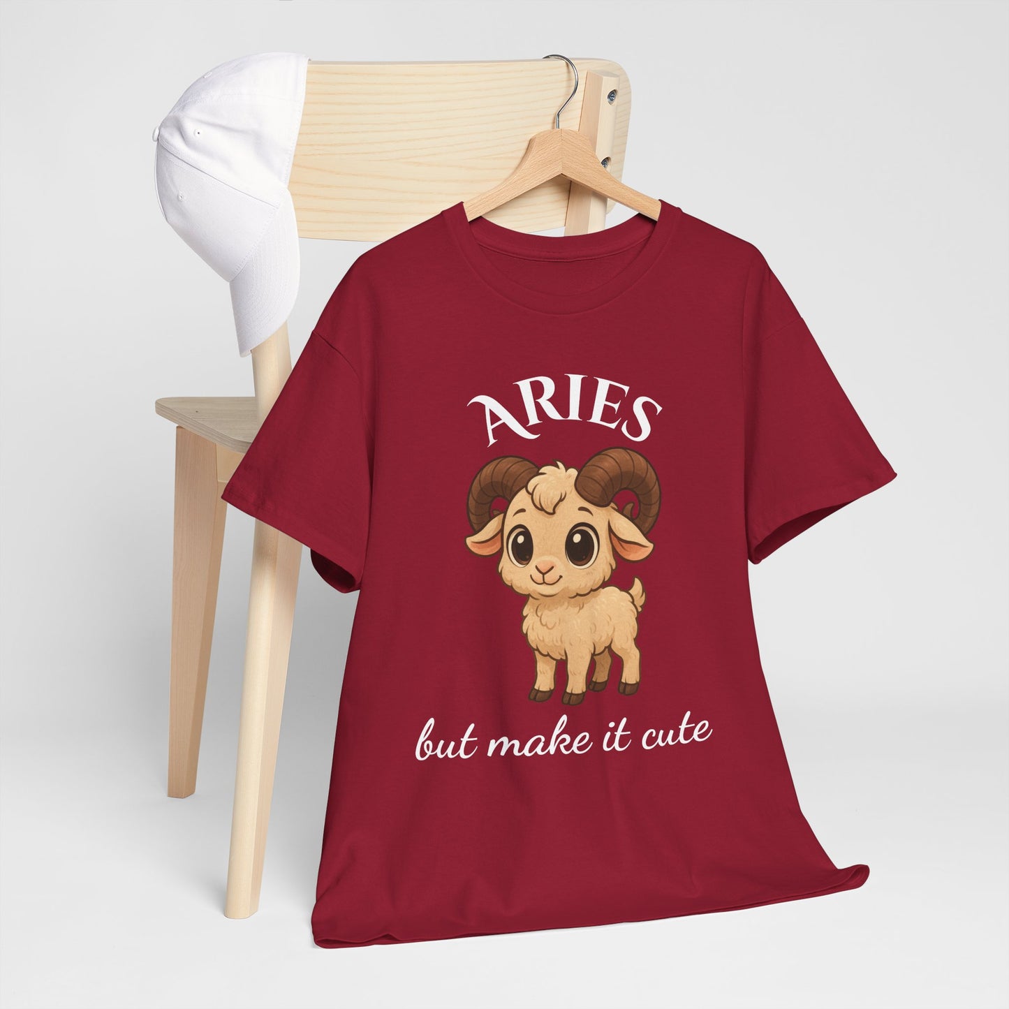 Aries but Make It Cute – Adorable Aries Zodiac T-Shirt | Astrology Graphic Tee with Cartoon Ram 🐏
