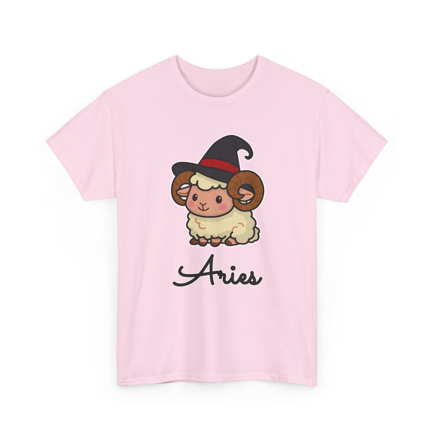 Aries Astrology T-Shirt – Cute Cartoon Ram in Witch Hat Zodiac Graphic Tee