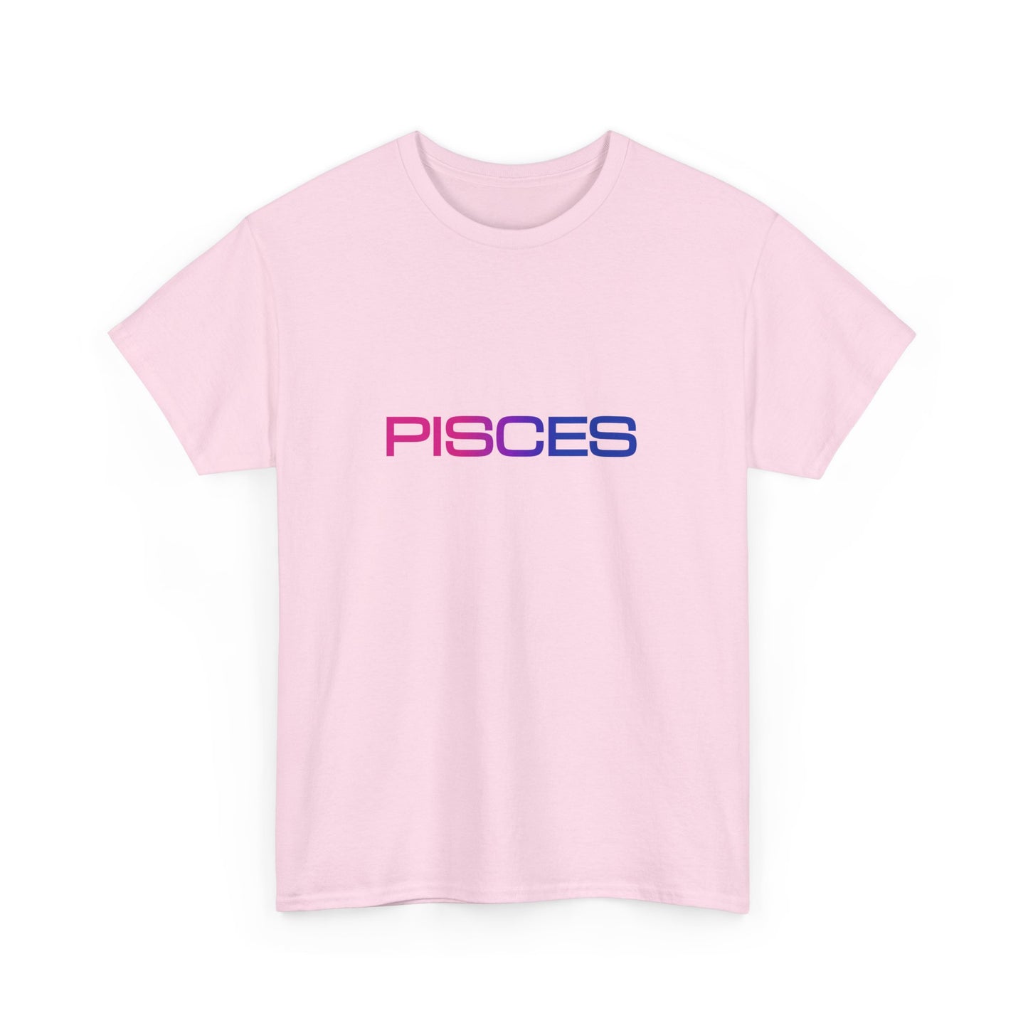 Pisces Zodiac Heavy Cotton Tee | Unisex Astrology Shirt, Bisexual Flag Colors, Text Only