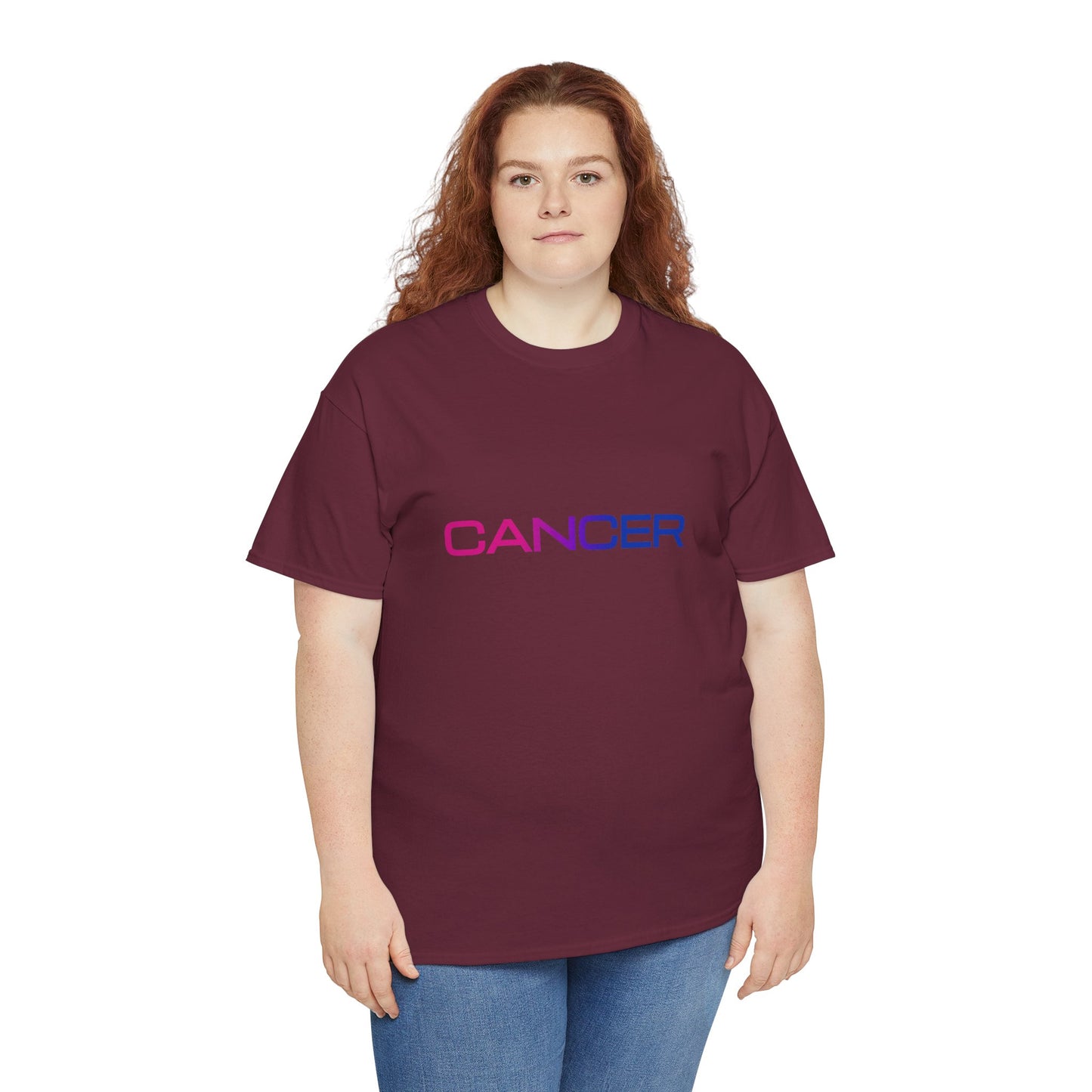 Cancer Zodiac Heavy Cotton Tee | Unisex Astrology Shirt, Bisexual Flag Colors, Text Only