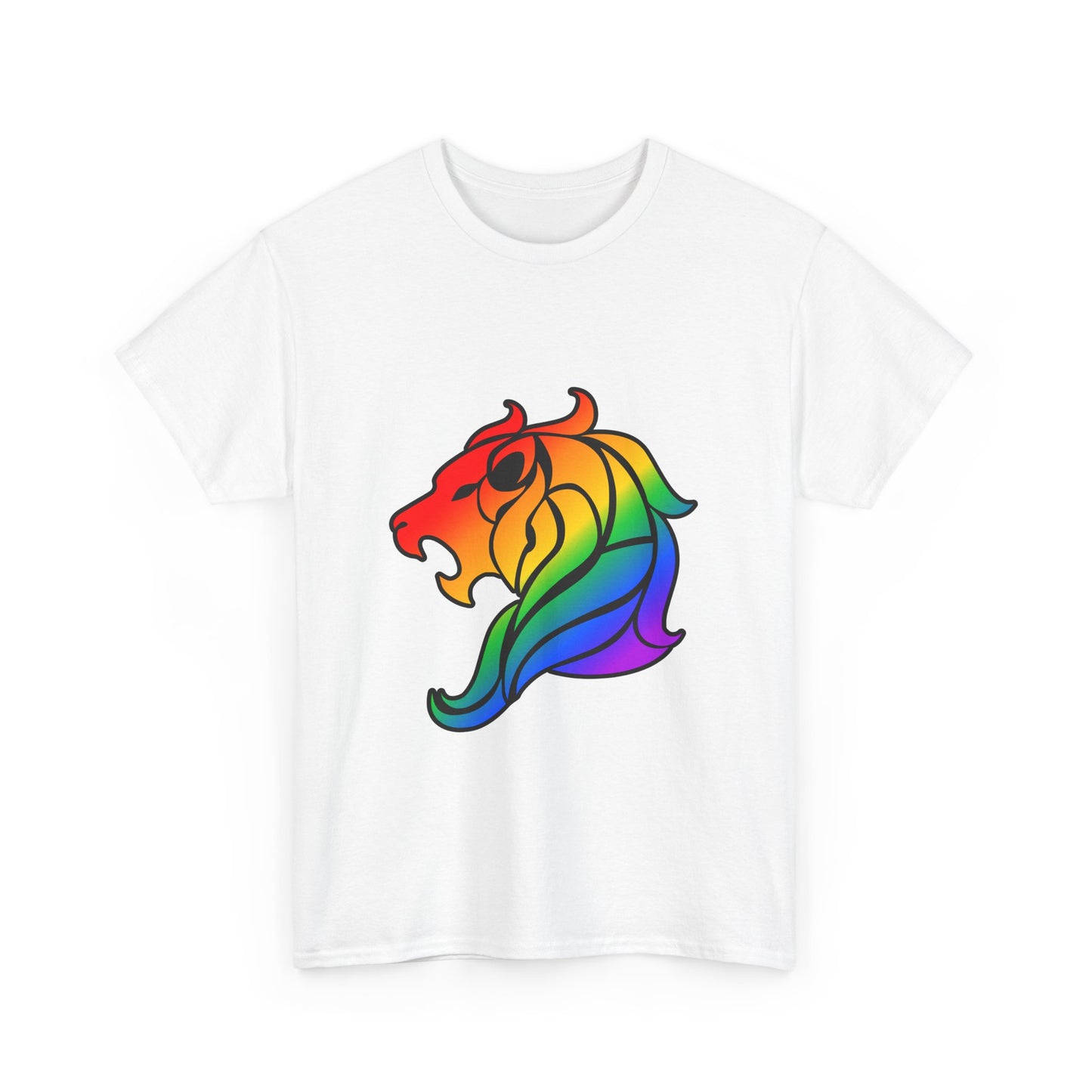 Leo Zodiac Heavy Cotton Tee | Unisex Astrology Shirt, Classic Rainbow, Image Only