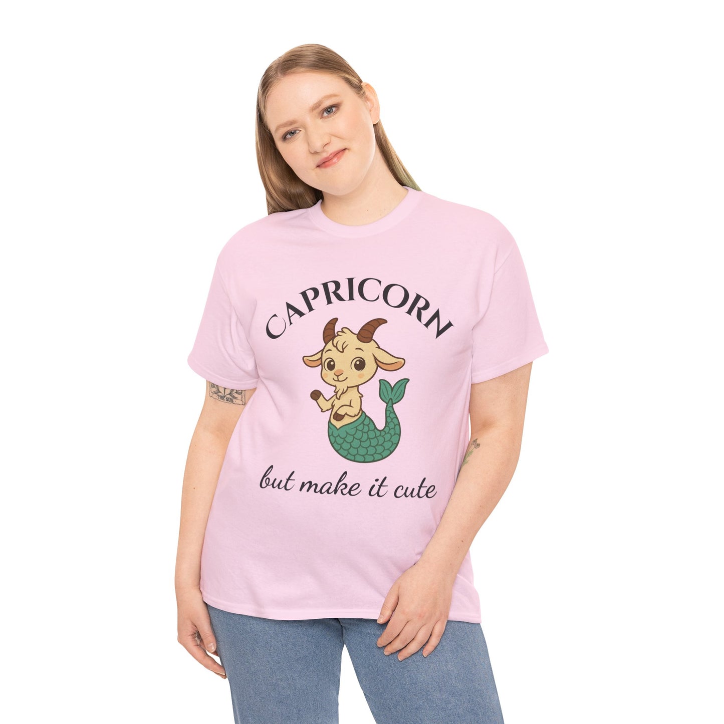 Capricorn But Make It Cute - Adorable Zodiac T-Shirt | Astrology Graphic Tee with Cartoon Sea-Goat