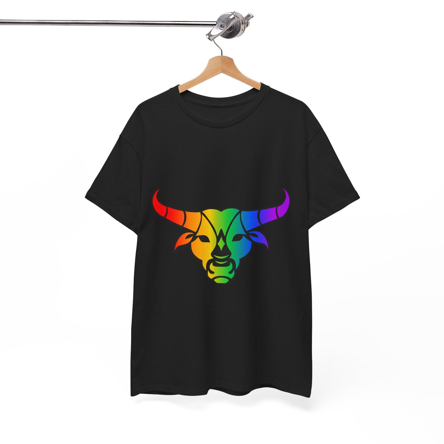 Taurus Zodiac Heavy Cotton Tee | Unisex Astrology Shirt, Classic Rainbow, Image Only