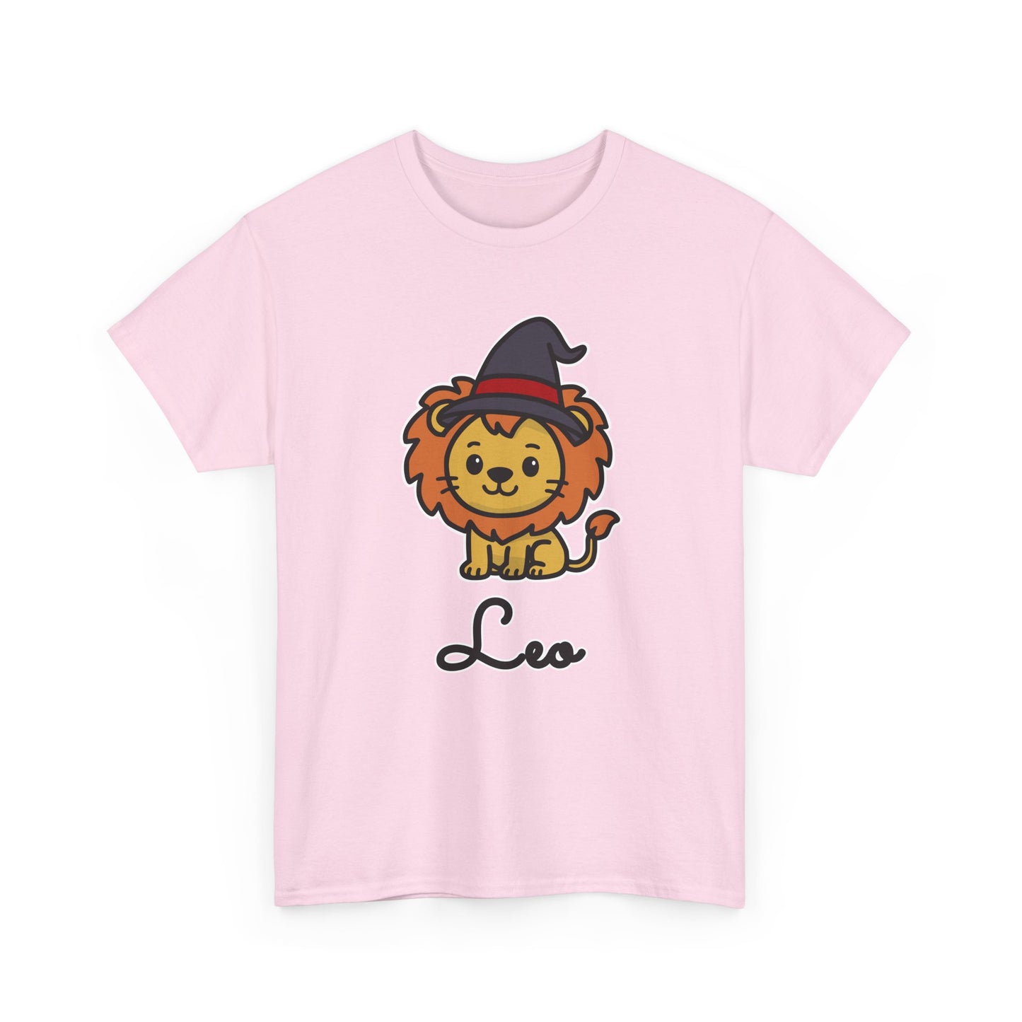 Leo Astrology T-Shirt – Cute Cartoon Lion in Witch Hat Zodiac Graphic Tee