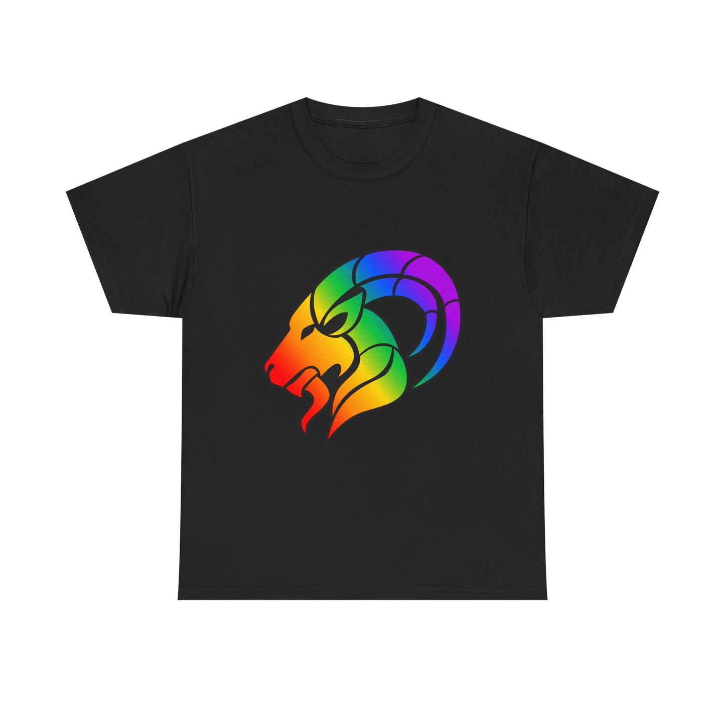 Capricorn Zodiac Heavy Cotton Tee | Unisex Astrology Shirt, Classic Rainbow, Image Only