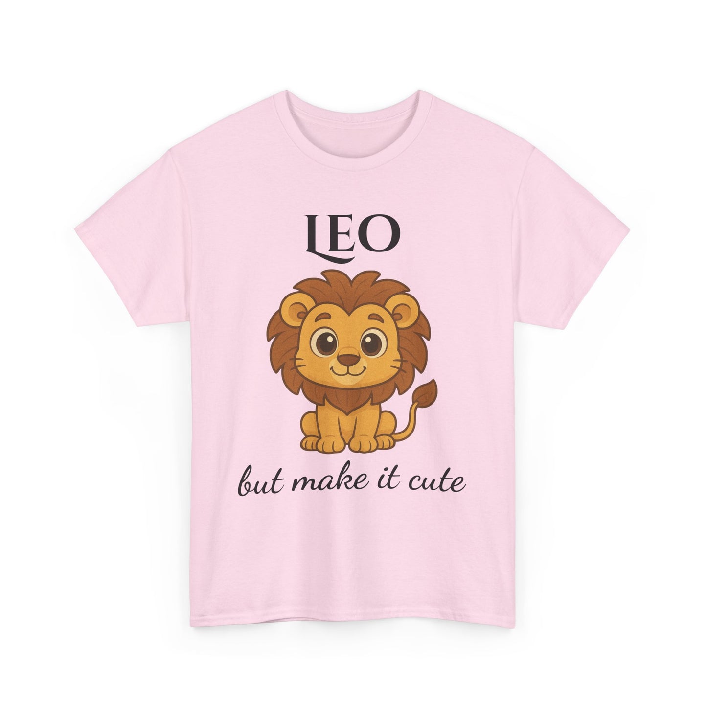 Leo but Make It Cute – Adorable Zodiac T-Shirt | Astrology Graphic Tee with Cartoon Lion
