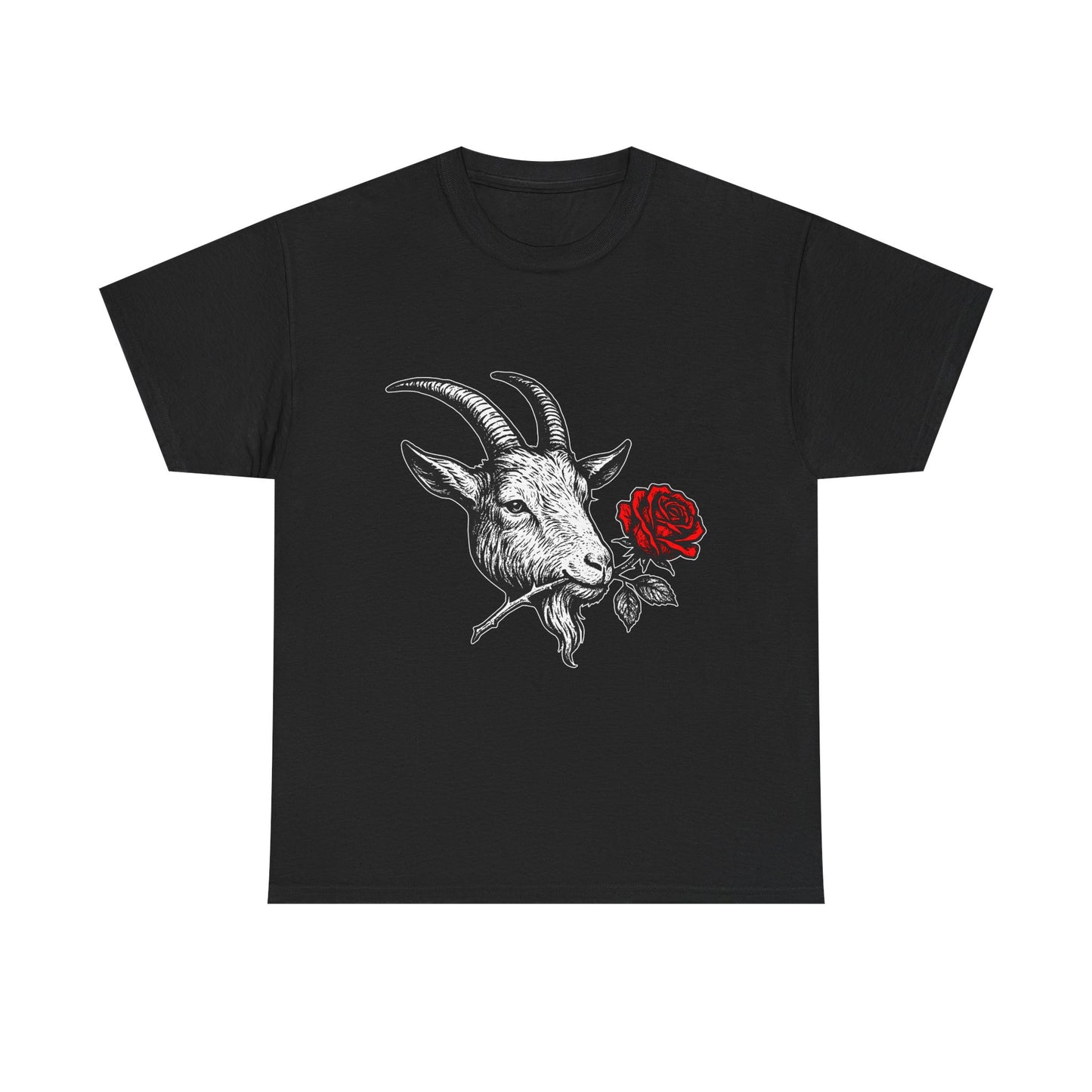 Capricorn Zodiac Heavy Cotton Tee | Unisex Astrology Shirt, Gothic Rose Image