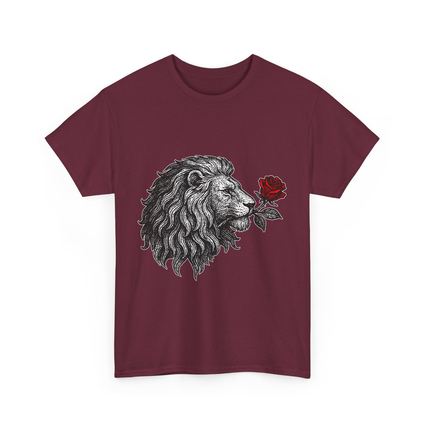 Leo Zodiac Heavy Cotton Tee | Unisex Astrology Shirt, Gothic Rose Image