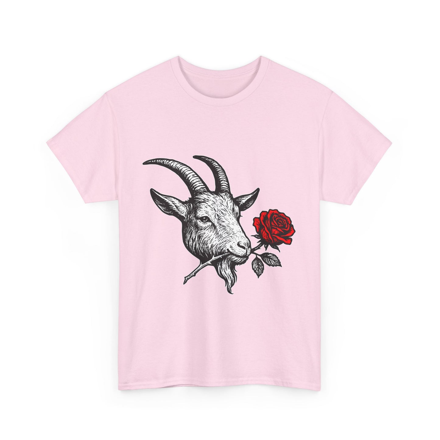 Capricorn Zodiac Heavy Cotton Tee | Unisex Astrology Shirt, Gothic Rose Image