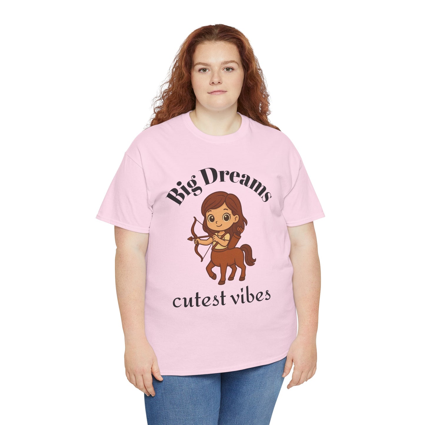 Big Dreams, Cutest Vibes - Adorable Sagittarius Zodiac T-Shirt | Astrology Graphic Tee with Cartoon Centaur