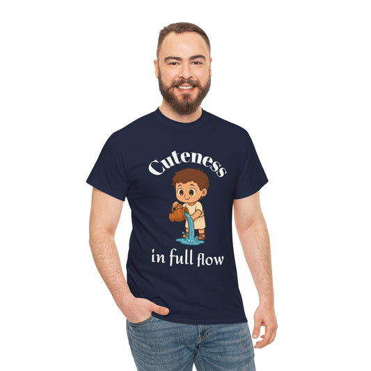 Cuteness in full flow - Adorable Aquarius Zodiac T-Shirt | Astrology Graphic Tee with Cartoon Water Bearer