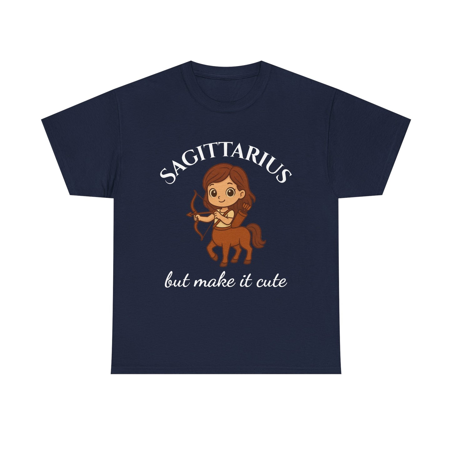 Sagittarius But Make It Cute - Adorable Zodiac T-Shirt | Astrology Graphic Tee with Cartoon Centaur