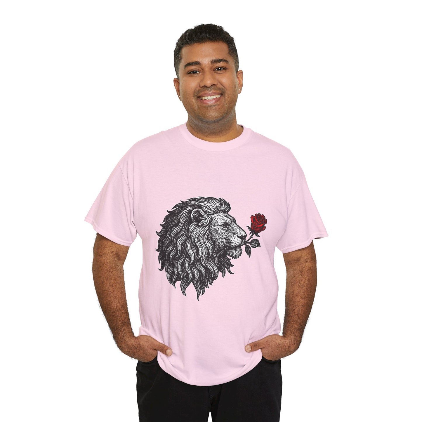 Leo Zodiac Heavy Cotton Tee | Unisex Astrology Shirt, Gothic Rose Image
