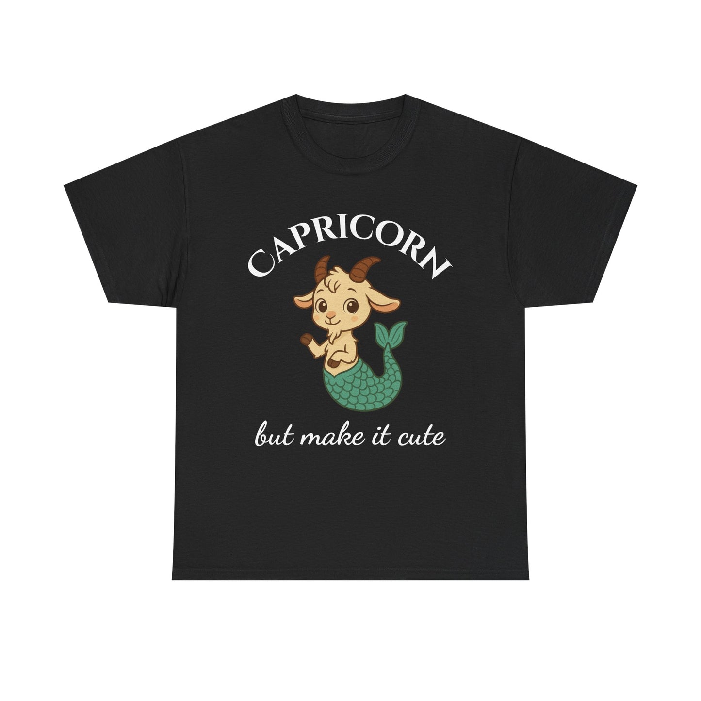 Capricorn But Make It Cute - Adorable Zodiac T-Shirt | Astrology Graphic Tee with Cartoon Sea-Goat