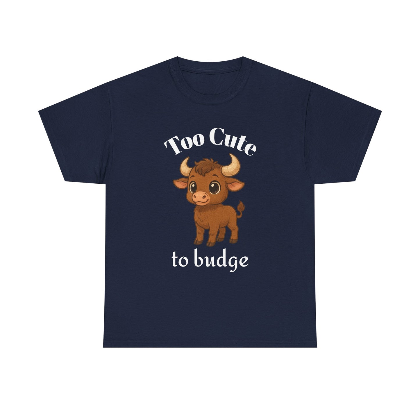 Too Cute to Budge – Taurus Zodiac T-Shirt | Astrology Graphic Tee with Cartoon Bull 🐂