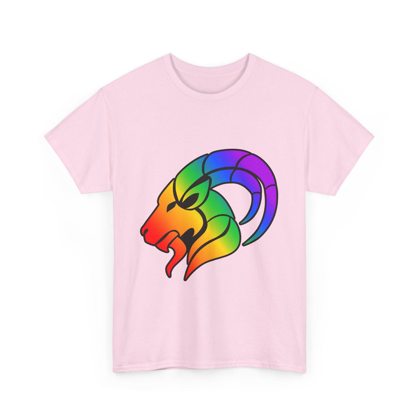Capricorn Zodiac Heavy Cotton Tee | Unisex Astrology Shirt, Classic Rainbow, Image Only