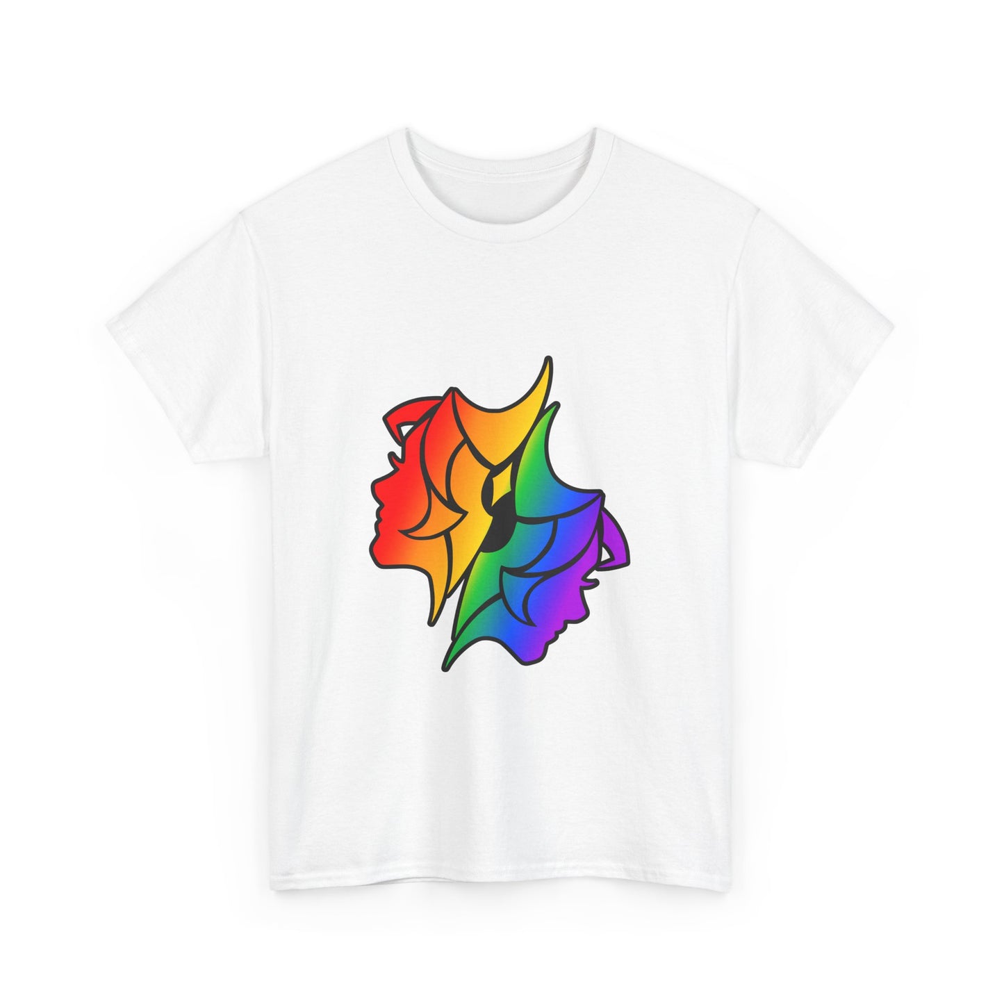 Gemini Zodiac Heavy Cotton Tee | Unisex Astrology Shirt, Classic Rainbow, Image Only