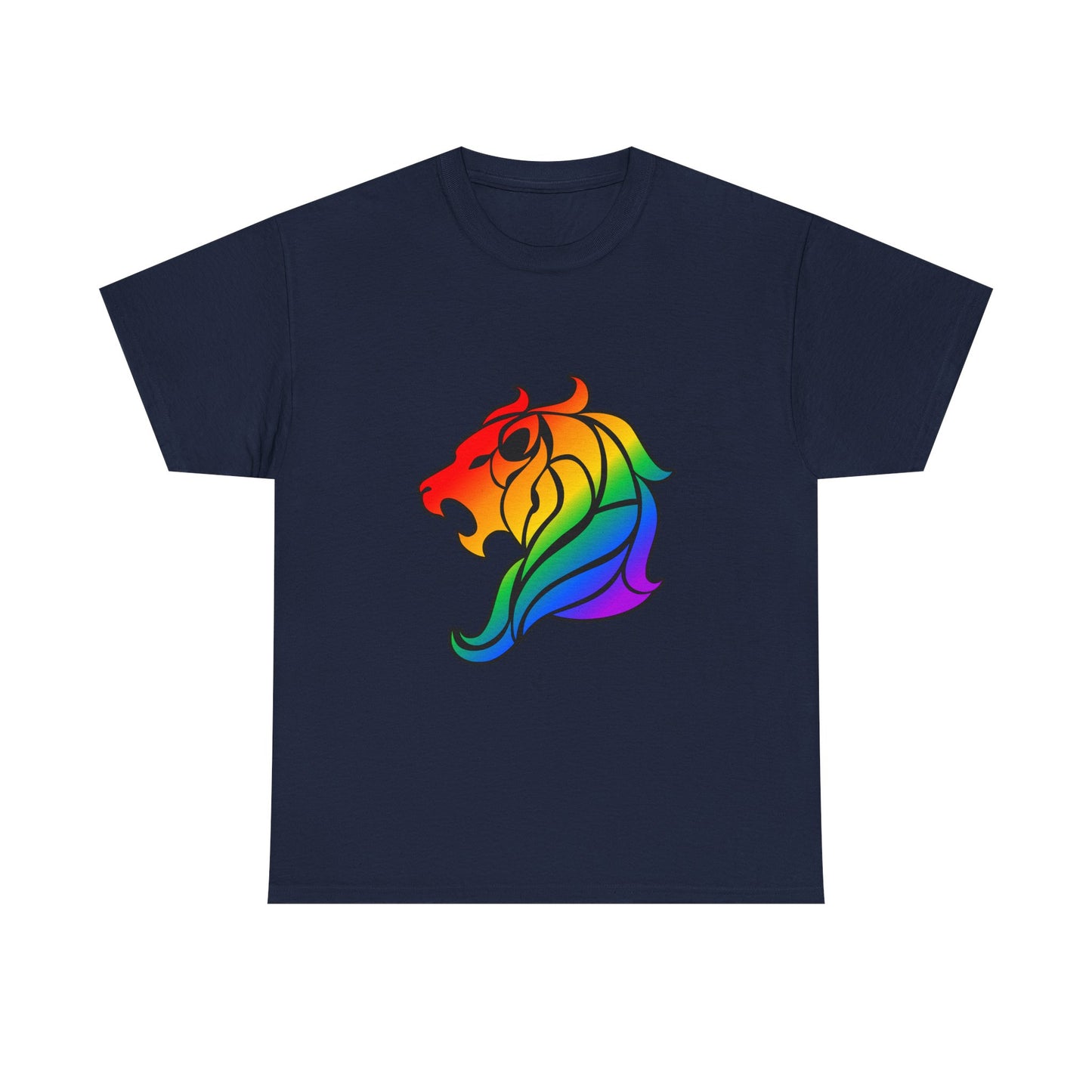 Leo Zodiac Heavy Cotton Tee | Unisex Astrology Shirt, Classic Rainbow, Image Only