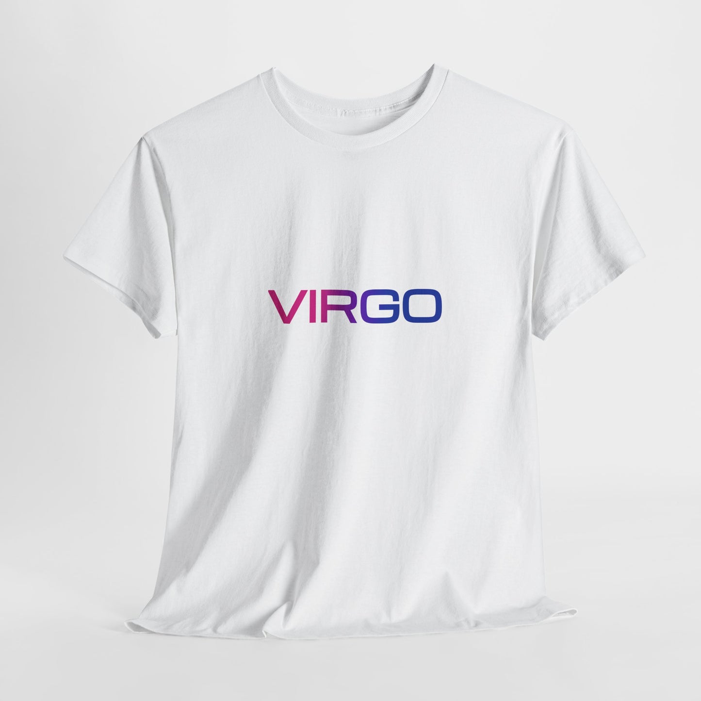 Virgo Zodiac Heavy Cotton Tee | Unisex Astrology Shirt, Bisexual Flag Colors, Text Only