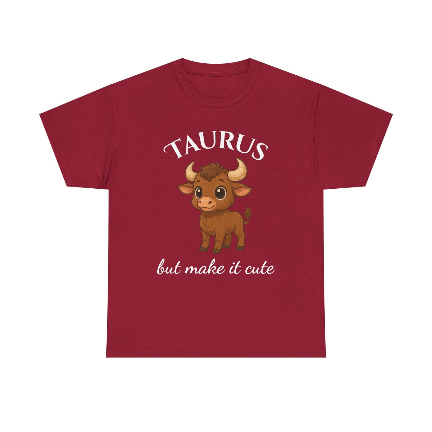Taurus but Make It Cute – Adorable Taurus Zodiac T-Shirt | Astrology Graphic Tee with Cartoon Bull 🐂