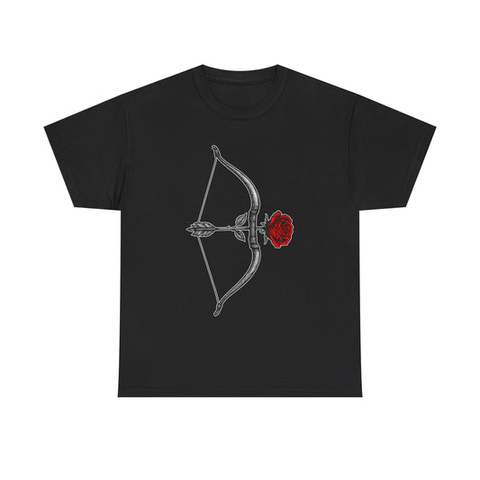 Sagittarius Zodiac Heavy Cotton Tee | Unisex Astrology Shirt, Gothic Rose Image