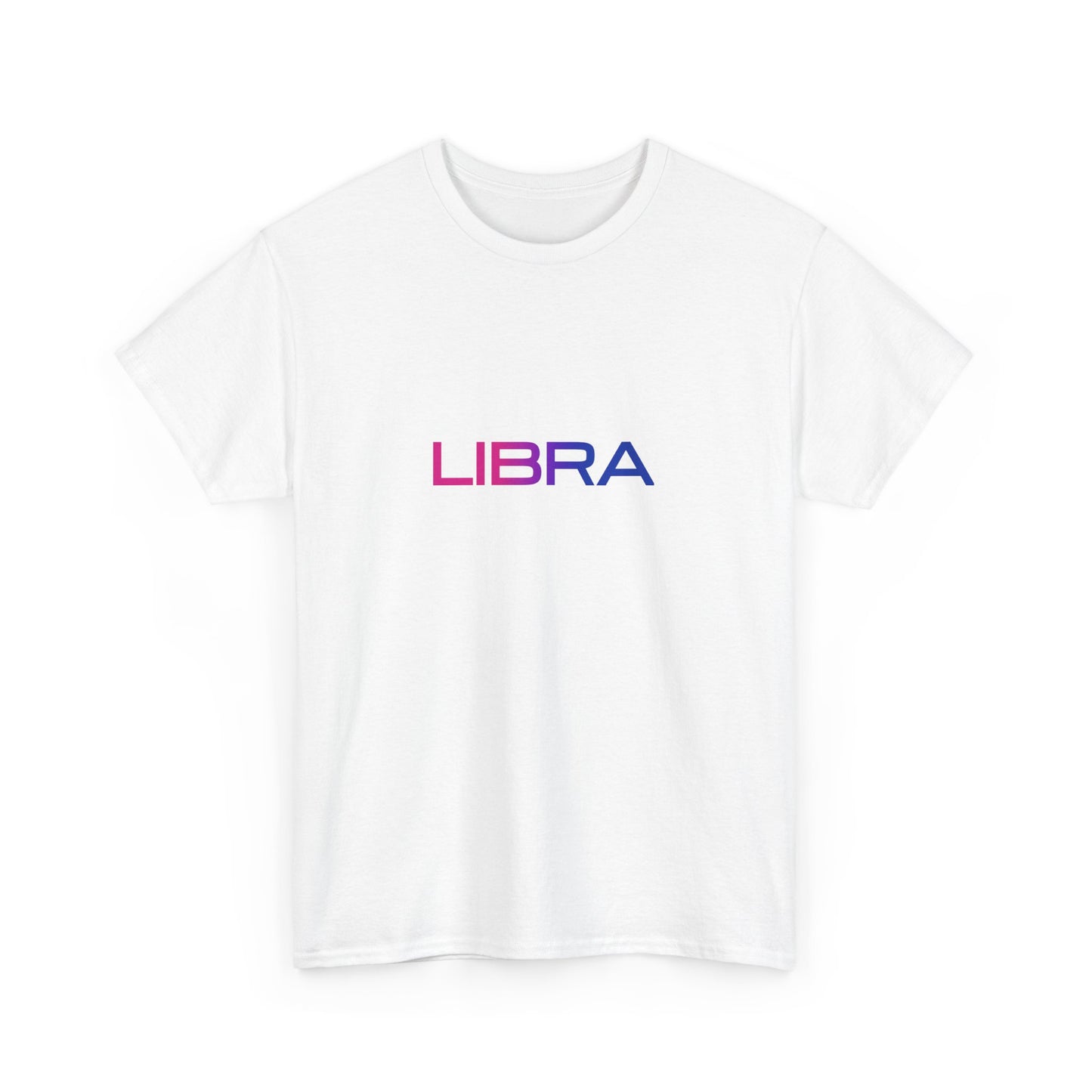 Libra Zodiac Heavy Cotton Tee | Unisex Astrology Shirt, Bisexual Flag Colors, Text Only