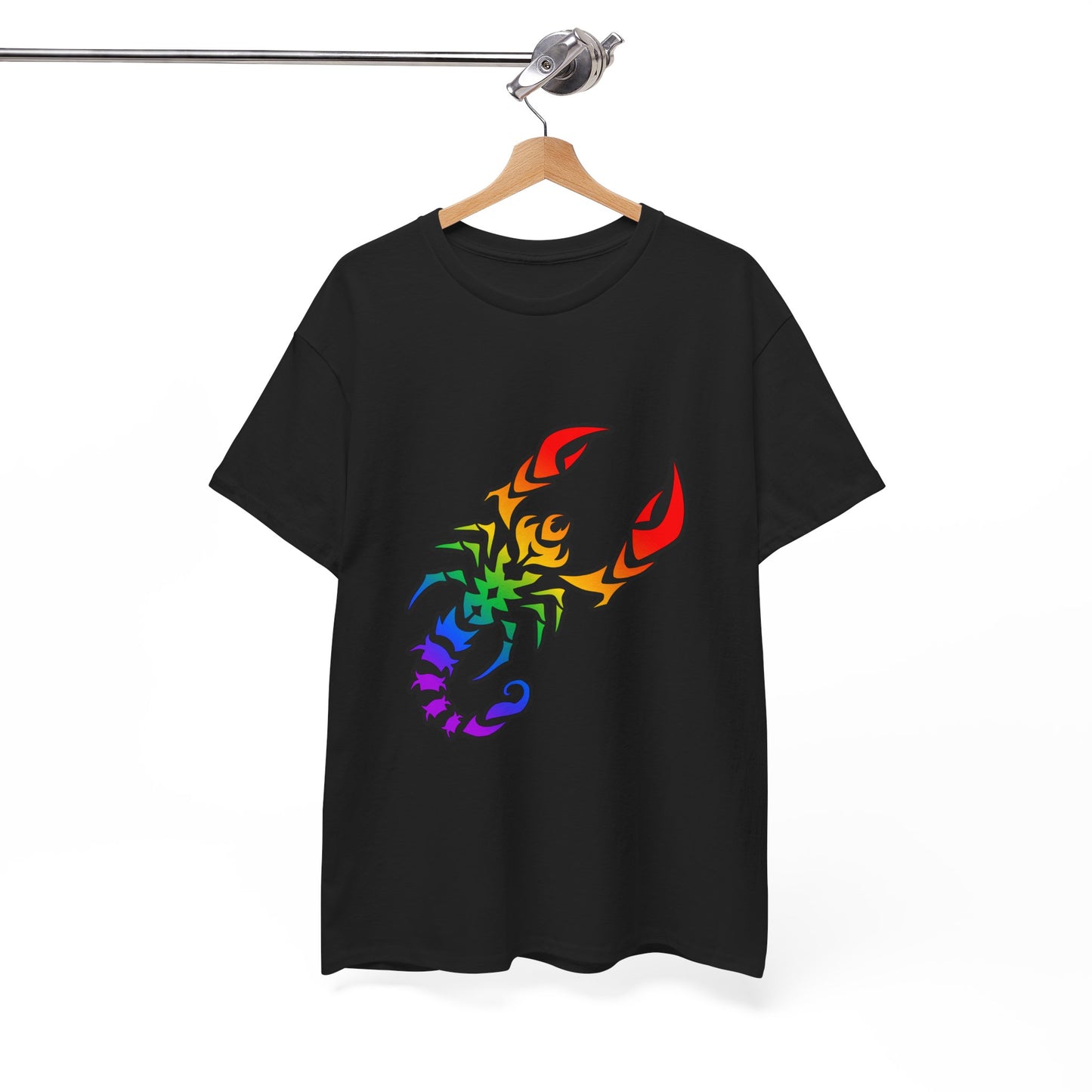 Scorpio Zodiac Heavy Cotton Tee | Unisex Astrology Shirt, Classic Rainbow, Image Only