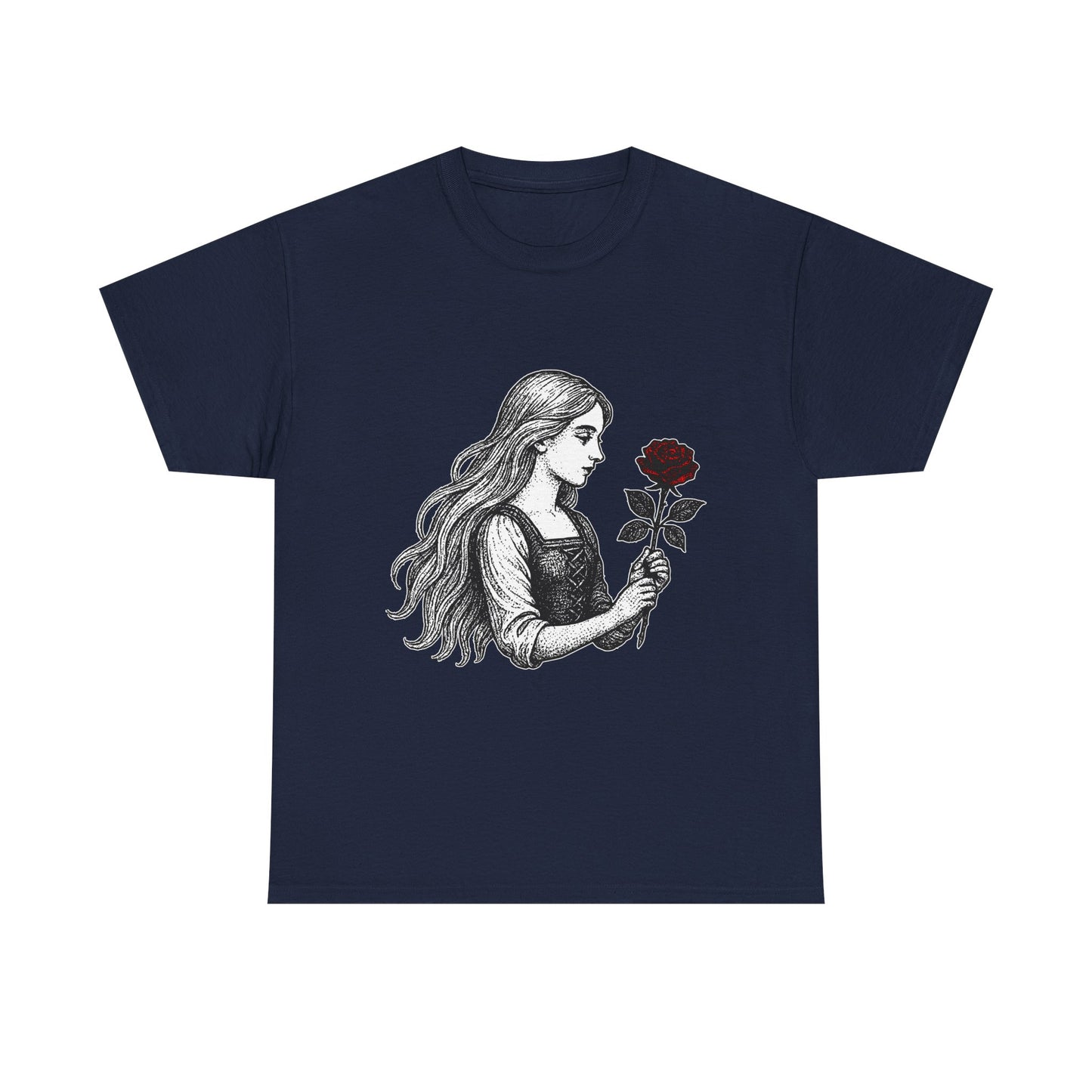 Virgo Zodiac Heavy Cotton Tee | Unisex Astrology Shirt, Gothic Rose Image