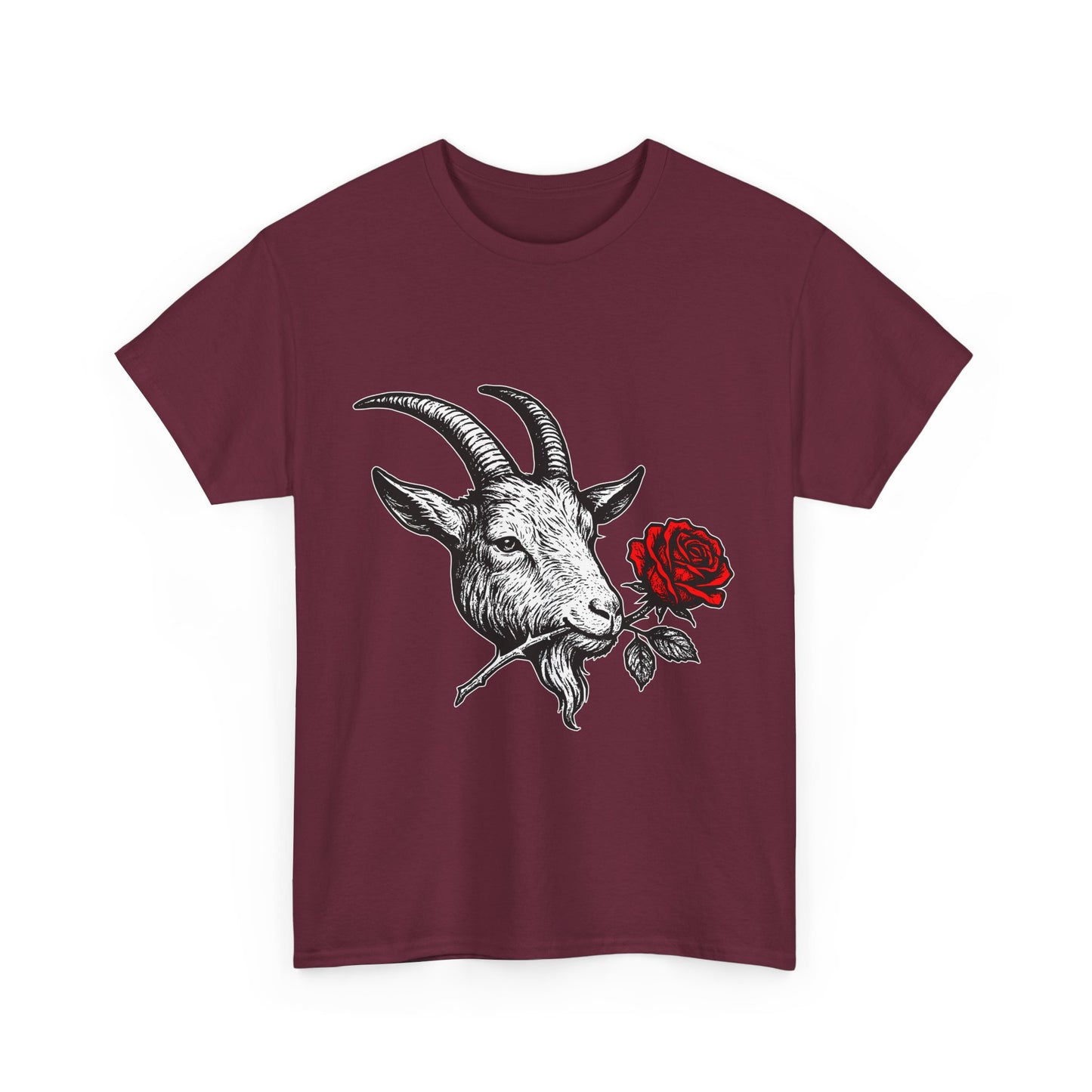 Capricorn Zodiac Heavy Cotton Tee | Unisex Astrology Shirt, Gothic Rose Image