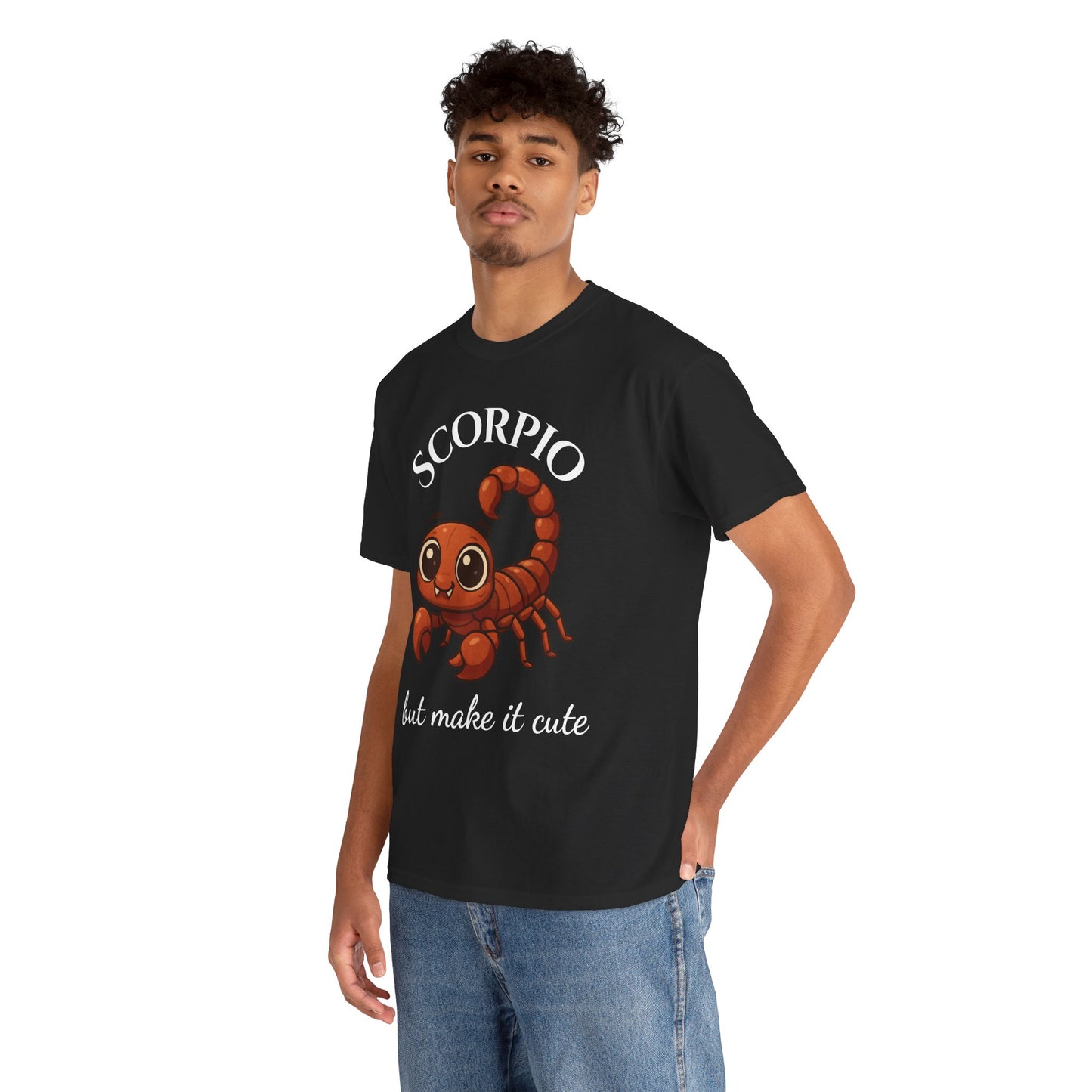 Scorpio But Make It Cute- Adorable Zodiac T-Shirt | Astrology Graphic Tee with Cartoon Scorpion