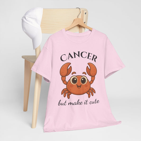 Cancer but Make It Cute – Adorable Cancer Zodiac T-Shirt | Astrology Graphic Tee with Cartoon Crab 🦀