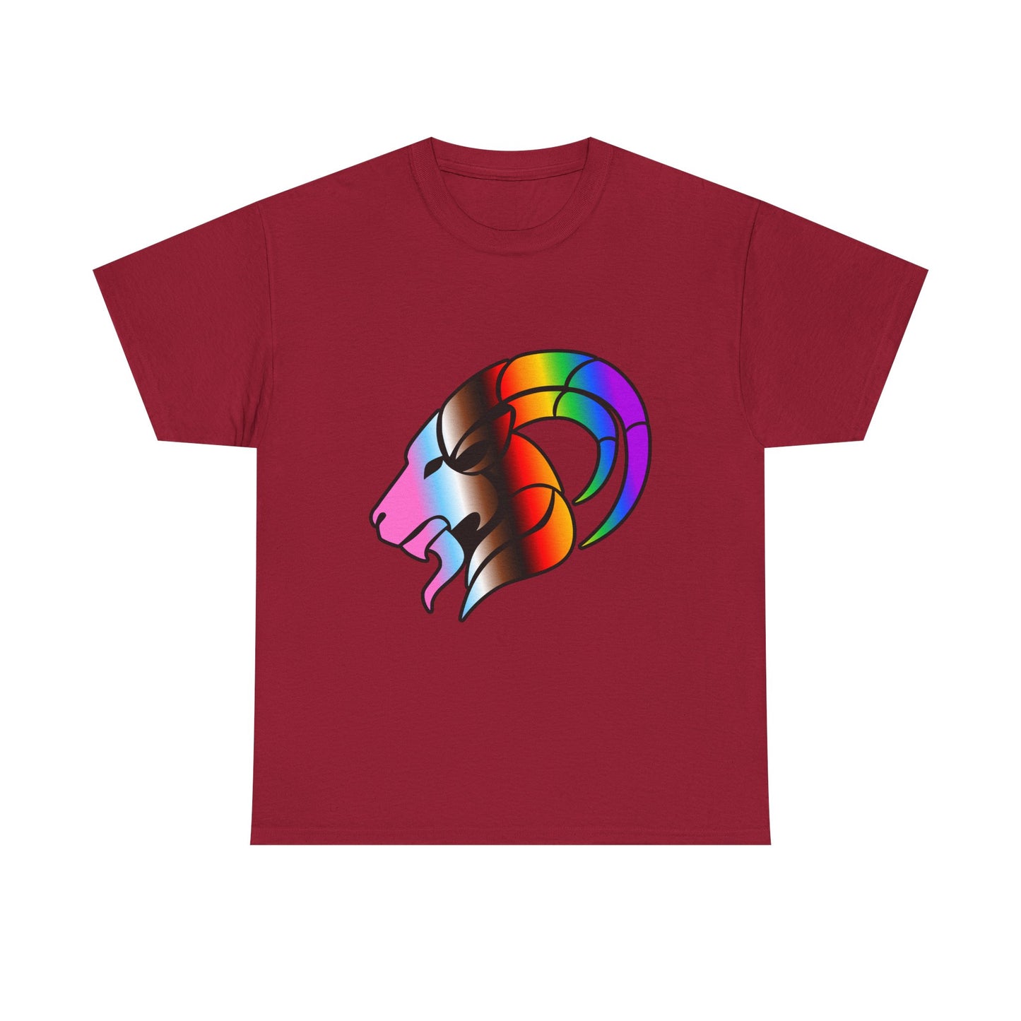 Capricorn Zodiac Heavy Cotton Tee | Unisex Astrology Shirt, Progress Pride Flag Colors, Image Only