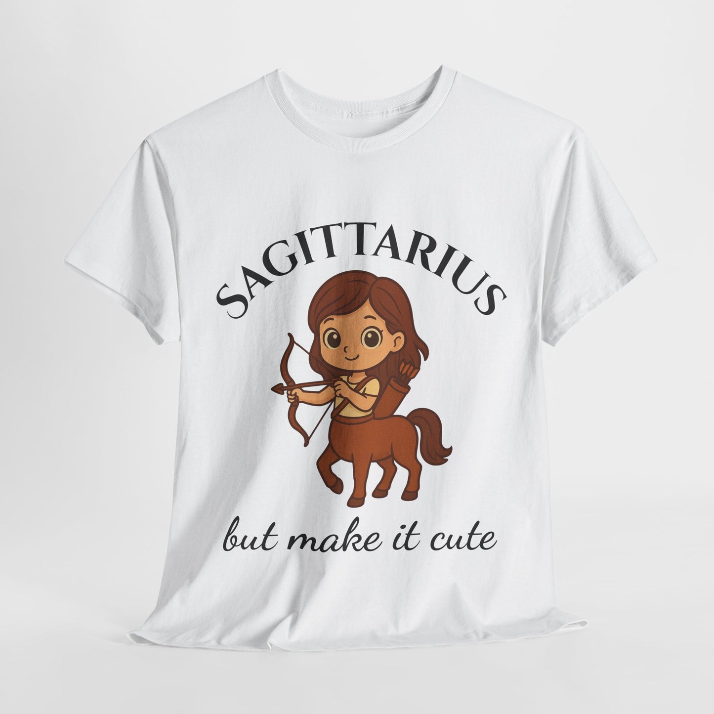 Sagittarius But Make It Cute - Adorable Zodiac T-Shirt | Astrology Graphic Tee with Cartoon Centaur