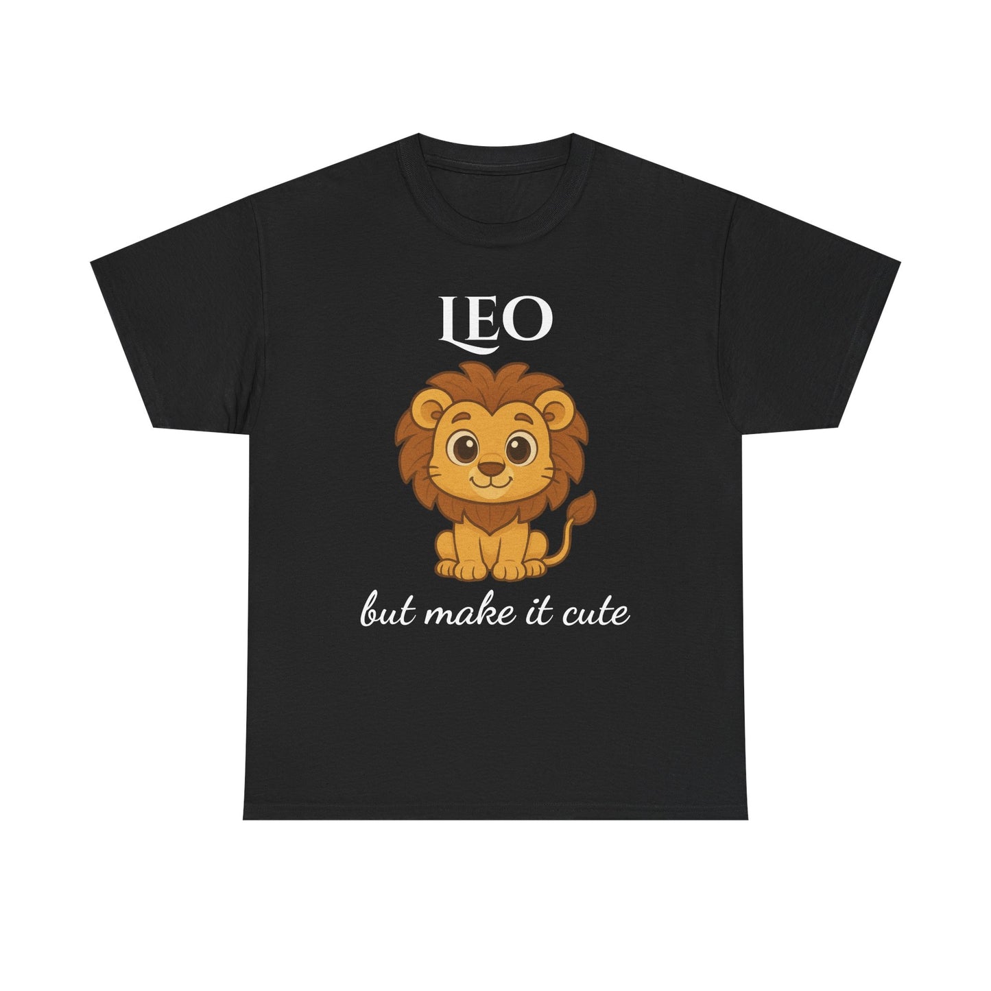 Leo but Make It Cute – Adorable Zodiac T-Shirt | Astrology Graphic Tee with Cartoon Lion