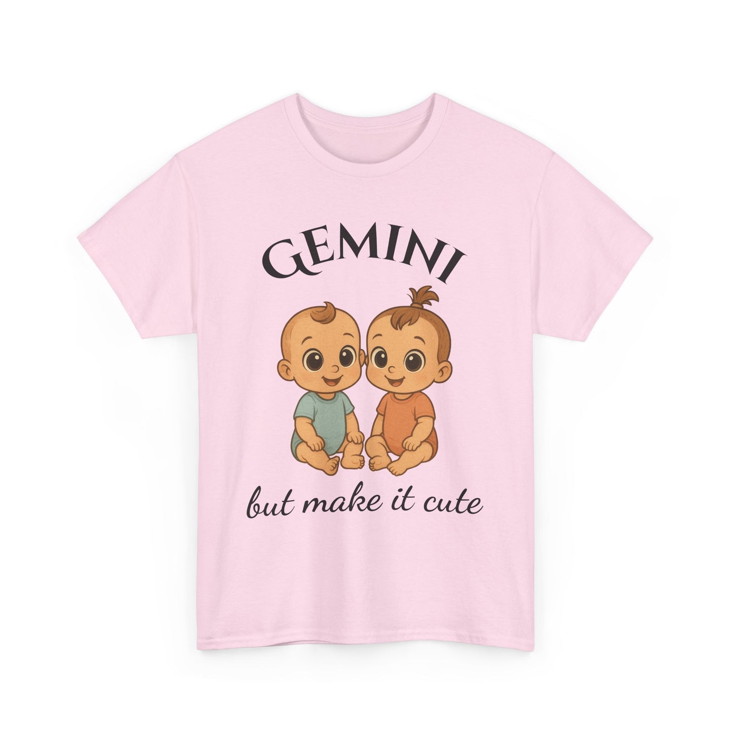 👯 Gemini but Make It Cute – Adorable Gemini Zodiac T-Shirt | Astrology Graphic Tee with Cartoon Twins