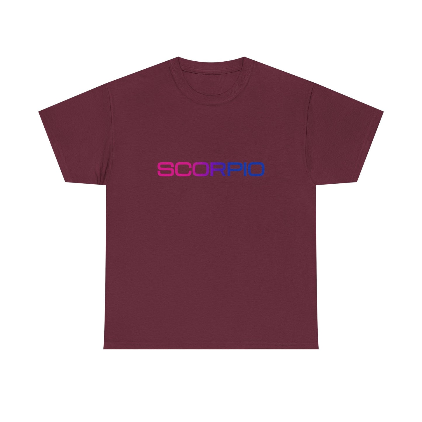 Scorpio Zodiac Heavy Cotton Tee | Unisex Astrology Shirt, Bisexual Flag Colors, Text Only