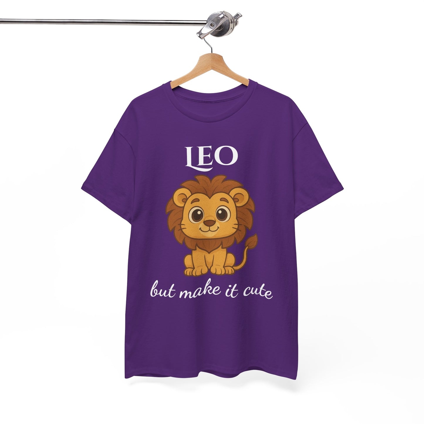 Leo but Make It Cute – Adorable Zodiac T-Shirt | Astrology Graphic Tee with Cartoon Lion