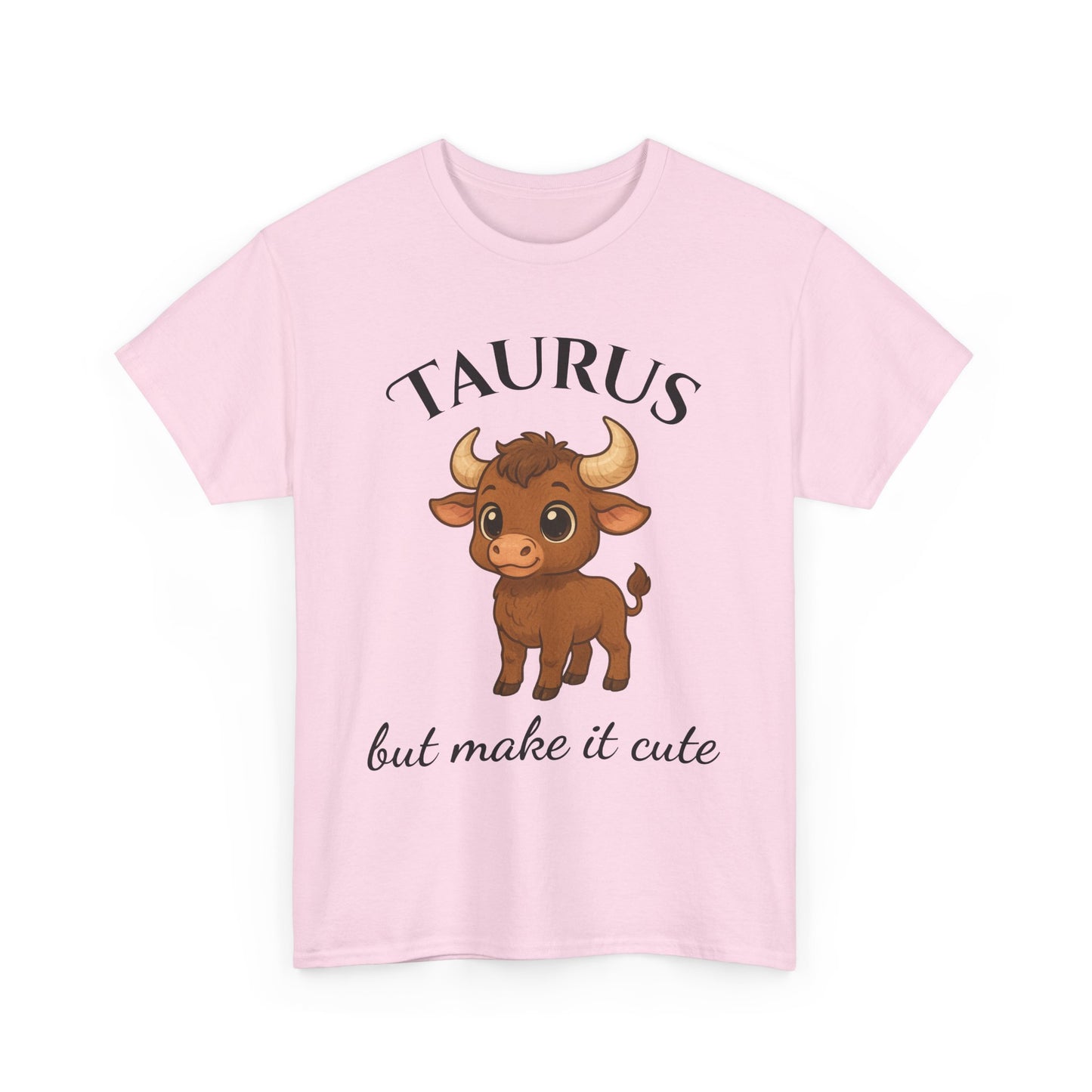 Taurus but Make It Cute – Adorable Taurus Zodiac T-Shirt | Astrology Graphic Tee with Cartoon Bull 🐂