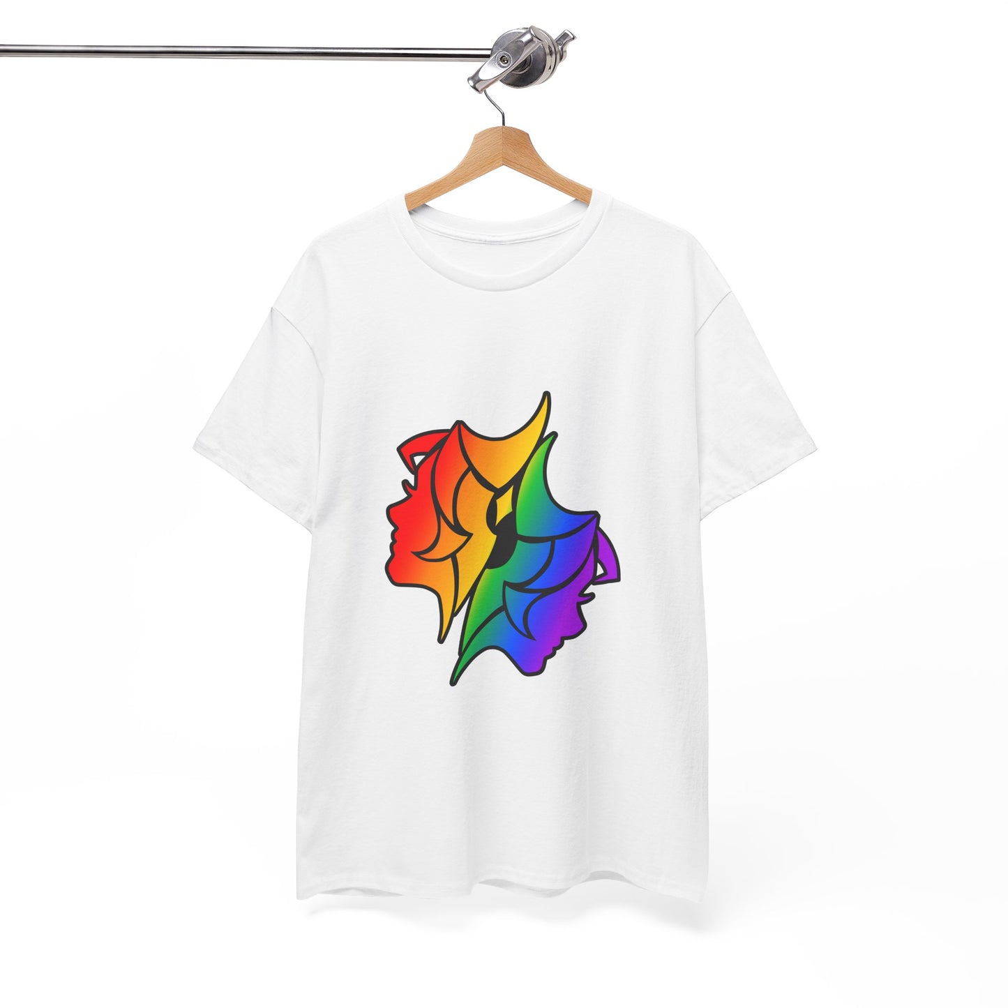 Gemini Zodiac Heavy Cotton Tee | Unisex Astrology Shirt, Classic Rainbow, Image Only