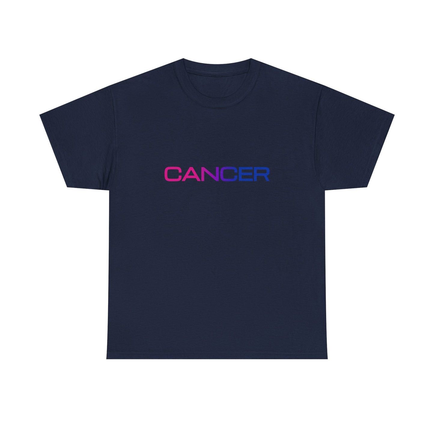 Cancer Zodiac Heavy Cotton Tee | Unisex Astrology Shirt, Bisexual Flag Colors, Text Only