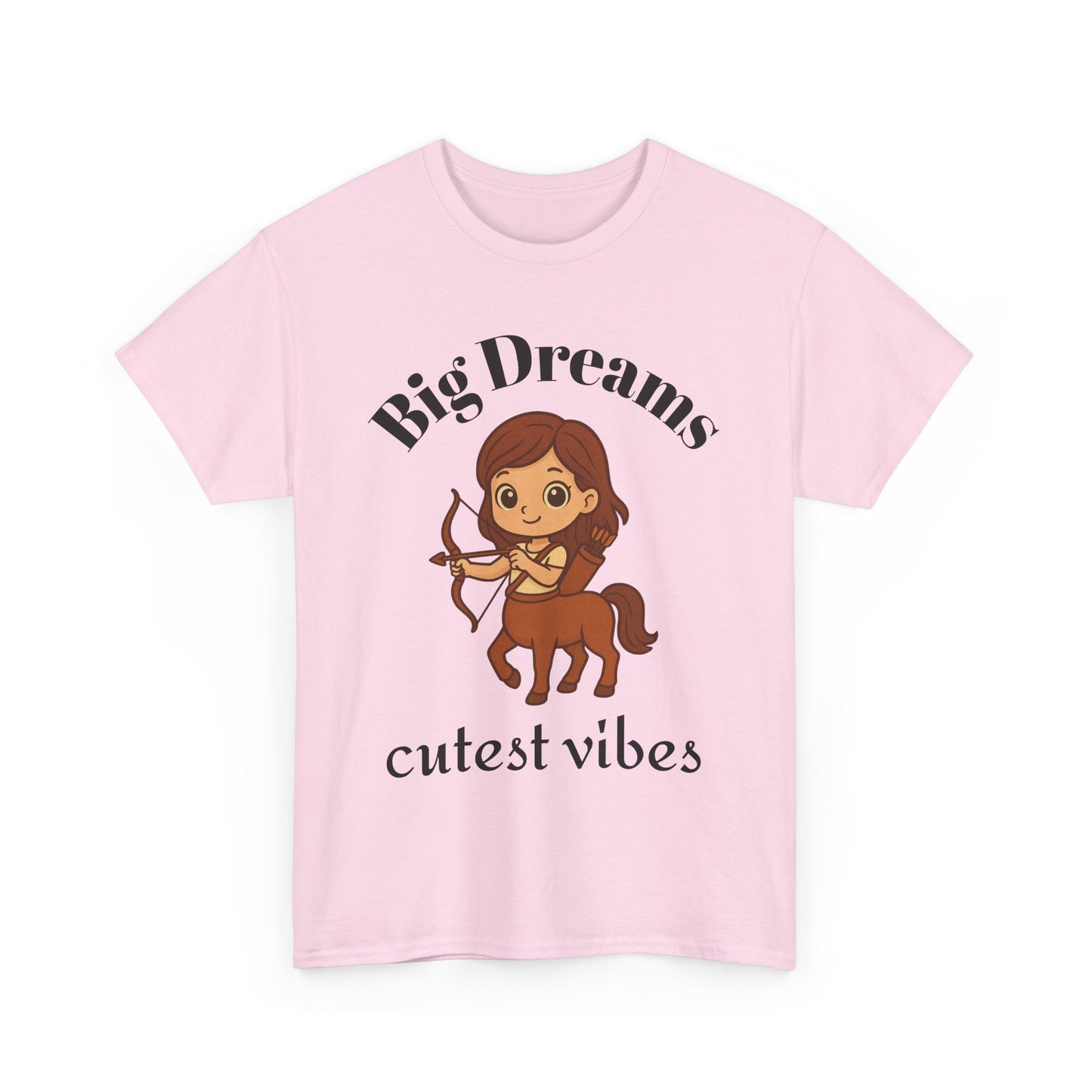 Big Dreams, Cutest Vibes - Adorable Sagittarius Zodiac T-Shirt | Astrology Graphic Tee with Cartoon Centaur