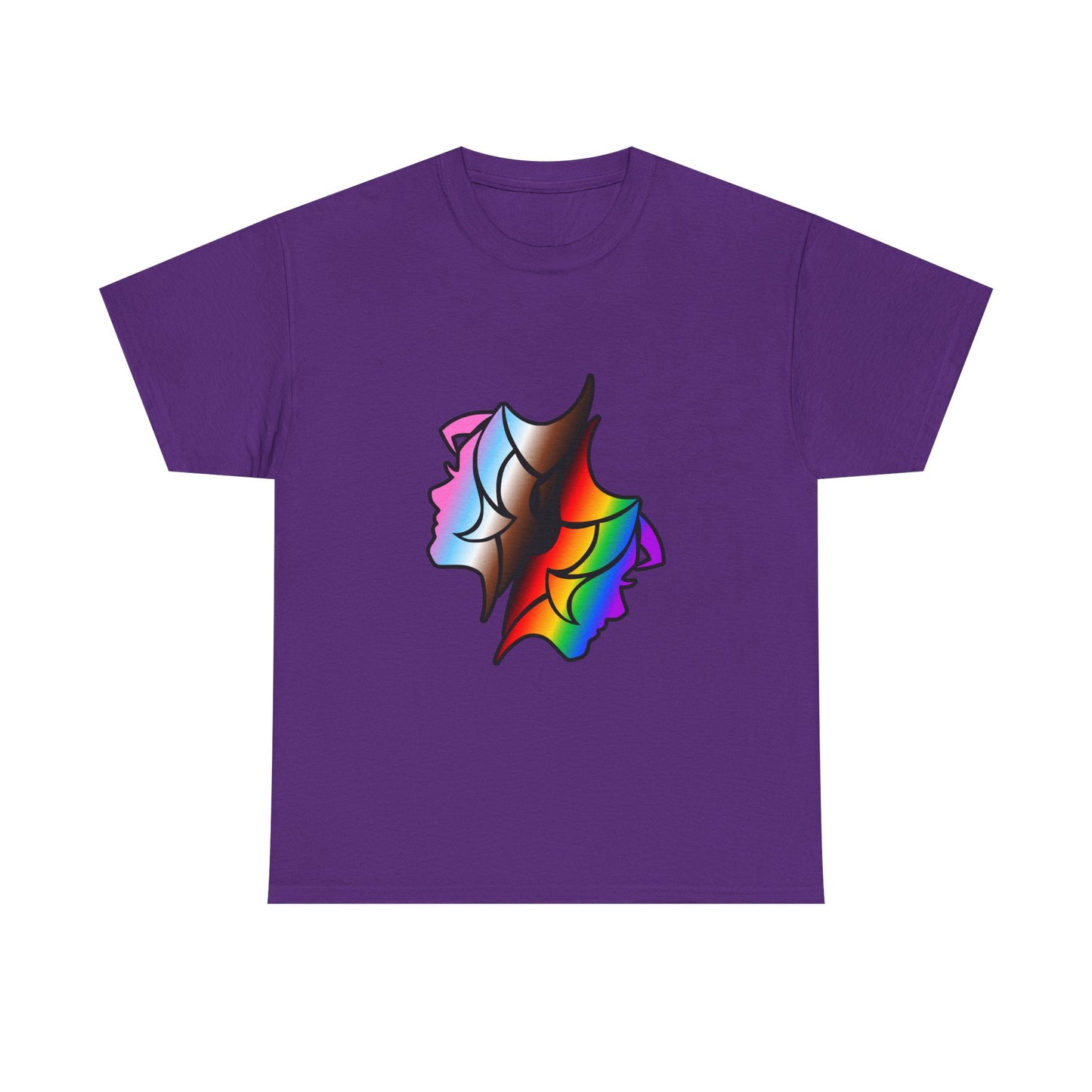 Gemini Zodiac Heavy Cotton Tee | Unisex Astrology Shirt, Progress Pride Flag Colors, Image Only